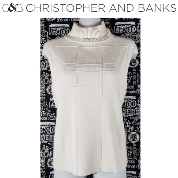 Christopher & Banks Sweaters - Christopher & Banks Turtle Neck Sleeveless Sweater